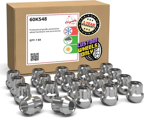 Vista 9 de Wheel Accessories Parts 20 piezas de tuercas de llanta M14x1.5, rosca de 14x1.5, tuerca de seguridad tipo bellota, 1.4" de largo, negras Negro