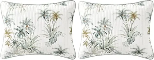 Vista 12 de Tommy Bahama - Funda estándar, ropa de cama de algodón con cierre de sobre, prelavada para mayor suavidad (Serenity Palm Blue, 21 x 27 pulgadas)