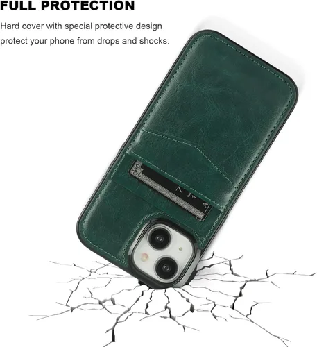 Vista 36 de KIHUWEY - Funda tipo cartera compatible con iPhone 15 con soporte para tarjetas de crédito, cierre magnético, soporte de cuero premium, cubierta