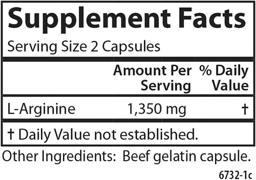 Vista 4 de Carlson L-Arginina, 1350 mg, Salud Circulatoria, 180 Cápsulas Apoya el rendimiento atlético