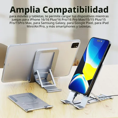 Vista 2 de Soporte de teléfono celular para iPhone 18 Pro Max 17 17e 16e 16 15 14 para Samsung S26