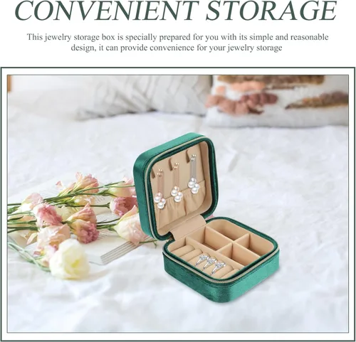 Vista 5 de IWOWHERO Box travel jewelry case mirror with jewelry storage leather jewelry organizer joyeros organizador de mujer mirror with storage jewelry