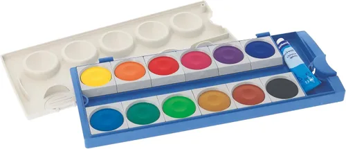 Vista 4 de Pelikan 701174 K12 Eco - Caja de pintura (12 colores), color blanco opaco