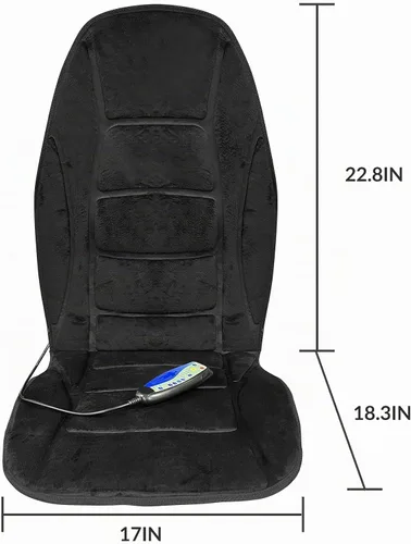 Vista 8 de Masajeador de espalda con calor, 5 modos de vibración y 2 niveles de calor, almohadilla de masaje para silla, cojín de masaje eléctrico