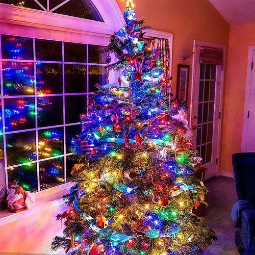 Vista 6 de Cadena de luces LED brillo mágico. Luces decorativas 200 LED 65.6 pies con modos multiintermitentes, controlador para la habitación de los niños