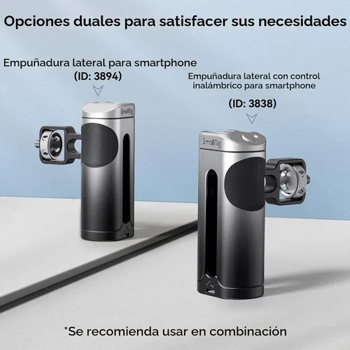 Vista 6 de SmallRig Mini mango lateral para jaula de teléfono, aparejo de video para teléfono inteligente con hilos de 1/4 a 20 hilos y zapata fría, ajustable