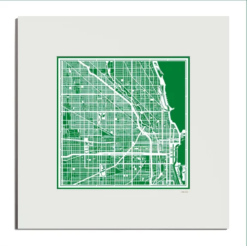 Vista 80 de O3 Design Studio San Diego, CA Paper Cut Map Matted Grey 20x20 in Paper Art