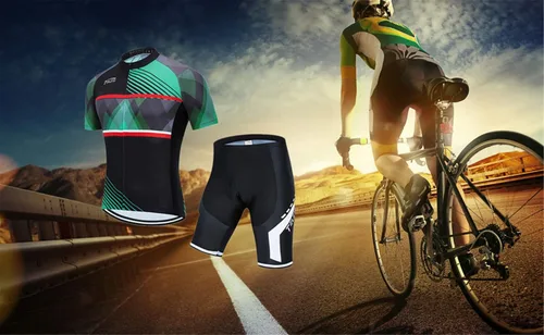 Vista 7 de Conjunto de camiseta de ciclismo para hombre, camiseta de manga corta, reflectante, secado rápido+pantalones cortos acolchados 5D, S-3XL
