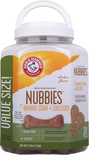 Vista 6 de Arm & Hammer for Pets Nubbies - Golosinas dentales para perros con bicarbonato de sodio y calcio, los masticables ayudan a combatir el mal aliento