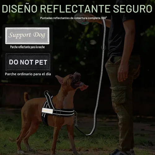 Vista 7 de SlowTon Juego de arnés y correa para perro sin tirones, resistente Negro