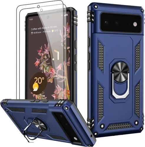 Vista 45 de LUMARKE para Google Pixel 3A XL - Funda con protector de pantalla, funda protectora grado militar probada contra caídas de 16 pies con soporte