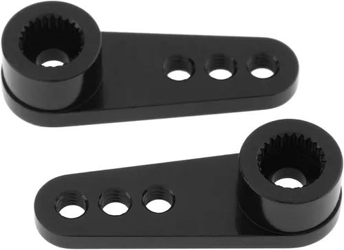Vista 2 de Paquete de 2 brazos de dirección de metal 25T servo bocina M3 hilos compatibles con modelos RC/coche camión buggy (negro)