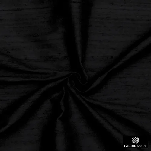 Vista 8 de Fabric Mart Direct Tela Dupioni de seda pura 100% negra por el patio, 1 yarda 41 pulgadas de ancho de seda cruda pura color sólido negro al por