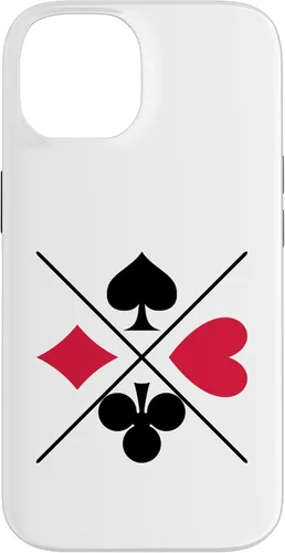 Vista 4 de Funda para iPhone 16 Poker Card Game Symbols Spades Check Cross Heart Games Cards Case