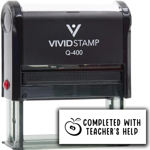 Vista 13 de Vivid Stamp Completado con sellos de ayuda del profesor para calificar sellos de goma autoentintados (tinta negra) - Q-200 Negro