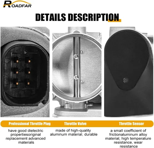 Vista 2 de ROADFAR Cuerpo del acelerador S20042 53032801AC para 2007-2009 para Chrysler Aspen 2005-2009 para Dodge Durango 2005-2010 para Dodge Ram 1500