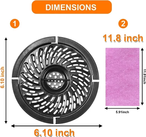 Vista 7 de Bandeja para freidora de aire para freidora de aire de 2 cuartos de galón Dash PowerXL Gowise Chefman, revestimiento mejorado de doble capa