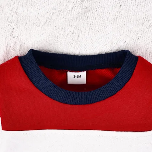 Vista 4 de Ropa de bebé niño pequeño sudadera patchwork otoño invierno camisa de manga larga pantalones conjuntos de ropa 3-24 meses