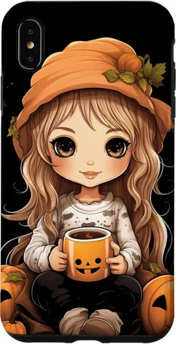 Vista 11 de Chibi Girl Anime Kawaii Pumpkin Spice Latte Fall Halloween Case for iPhone 16