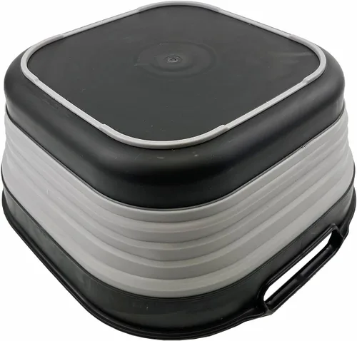 Vista 5 de SAMMART Sartén plegable de 10L (2.64 galones), lavabo plegable, tina portátil para lavar platos, bandeja de almacenamiento de cocina que ahorra