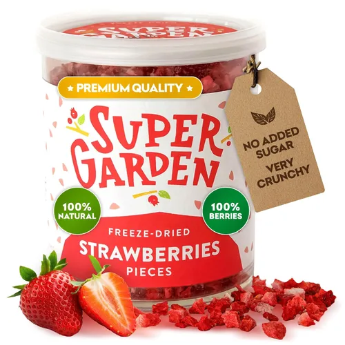 Vista 12 de Super Garden Piezas de fresa y frambuesa liofilizadas, sabrosas y nutritivas trozos de fresa y frambuesa liofilizadas, sin gluten, conservantes ni