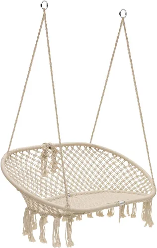 Vista 6 de Sorbus Silla Hamaca de Macramé Banco Columpio Colgante, Perfecta para Interior, Exterior, Dormitorio de Chicas Adolescentes, Hogar, Habitación