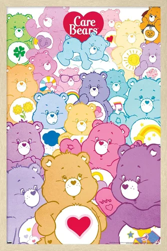 Vista 10 de Trends International Care Bears - Póster de pared de grupo, 14.72 x 22.37 pulgadas, versión enmarcada de madera de granero