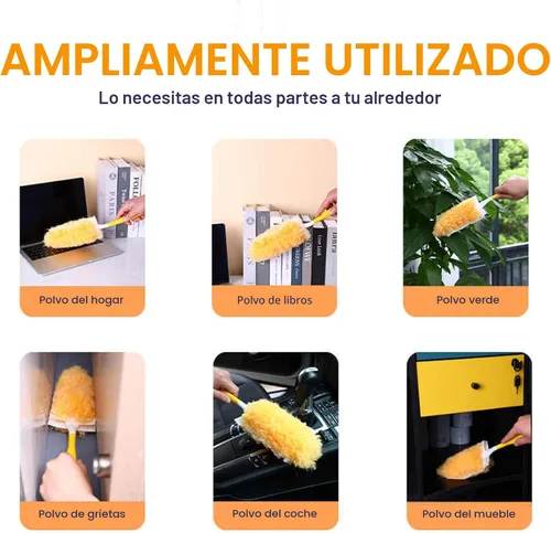 Vista 6 de Recambios de plumero resistentes (paquete de 30 + 1 mango), kit de plumeros desechables sin perfume para limpiar el polvo de muebles, ventilador