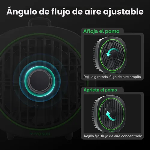 Vista 4 de VIVOSUN AeroWave D4 - Ventilador de clip para tienda de campaña con gancho