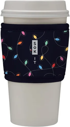 Vista 160 de Sok It HotSok Coffee & Tea - Funda de neopreno con aislamiento reutilizable (floral abstracto)