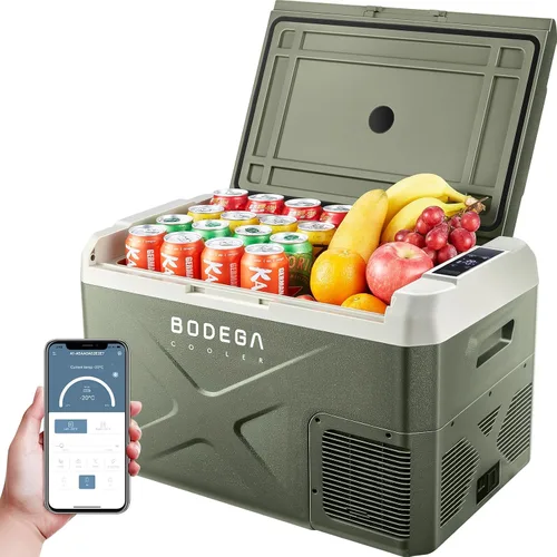 Vista 10 de BODEGACOOLER Refrigerador de Coche de 12 Voltios, Refrigerador de Coche de 34 Cuartos de Galón (32L) de Doble Zona, Congelador Portátil de 12V
