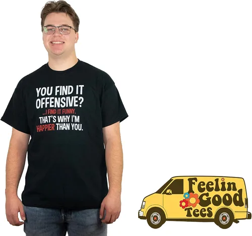 Vista 3 de Feelin Good Tees You Find It Offensive - Camiseta divertida con texto en inglés "I Find It Funny Sarcastic Witty