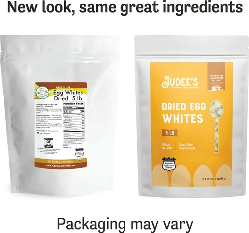 Vista 3 de Judee's Gluten Free Proteína en polvo de clara de huevo seca, pasteurizada, certificado USDA, sin OMG, sin gluten, sin nueces, proteína de huevo