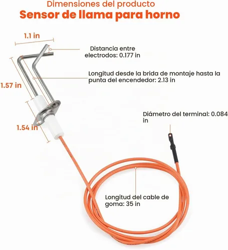 Vista 2 de Stanbroil Varilla de detección de encendido con sensor de llama para horno Rheem, encendedor directo de chispa, 62-24164-01 (paquete de 1)