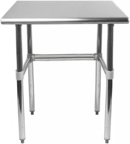 Vista 32 de AmGood Mesa de trabajo de acero inoxidable con base abierta, banco de trabajo de metal