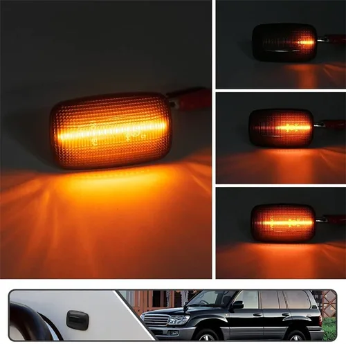 Vista 6 de Luz LED para guardabarros lateral compatible con Toyota LCruiser serie 100/70/80 compatible con Lexus LX470 LCruiser Prado 90 Series FJ Cruiser