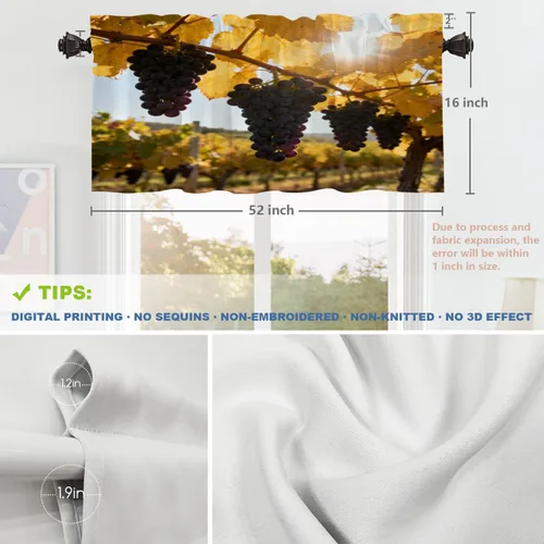 Vista 193 de Shrahala Orange Autumn Autumn Blackout Curtain Tiers, Fall Kitchen Valance Light Blocking Tier Drapes with Rod Pocket, 2 Pack 26 X 24 in