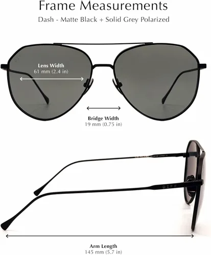 Vista 5 de DIFF Dash Designer Aviator Sunglasses for Women 100% UVAUVB Protection