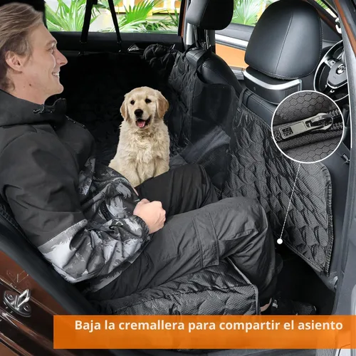 Vista 2 de PETICON Funda de asiento de coche para perro, hamaca impermeable para Negro