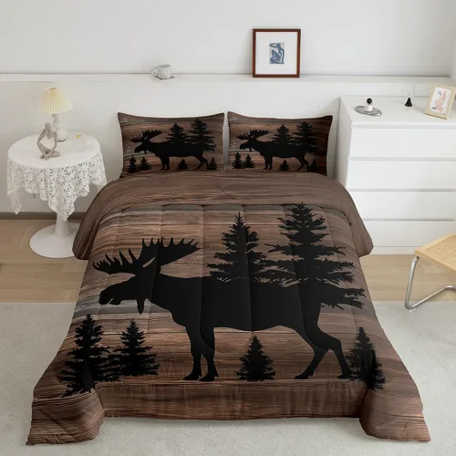 Vista 27 de Juego de ropa de cama de oso para niños y adolescentes, juego de edredón de animales salvajes para niños, adolescentes, naturaleza, vida silvestre