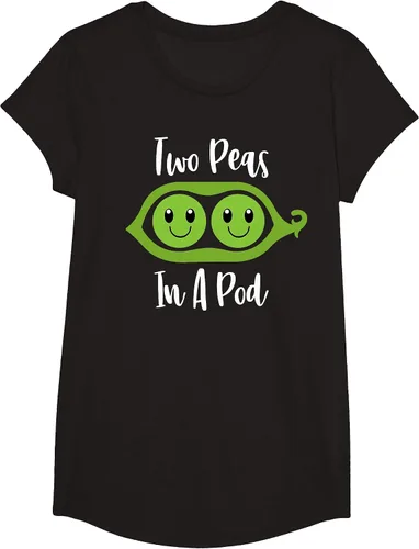 Vista 5 de Two Peas in A Pod Couples Matching Best Friend Cute Veg T-Shirt Baby Blue