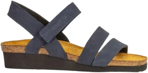 Vista 8 de Naot Kayla sandalia con taco de cuña para mujer Piel de lagarto beige