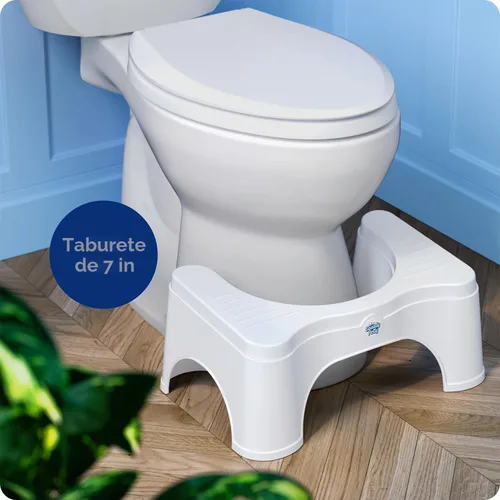 Vista 8 de Squatty Potty Taburete De Inodoro De Baño Original 2.0 Base 7 Pulgadas - Blanco Taburete de baño ergonómico para sentadillas para mejorar la salud