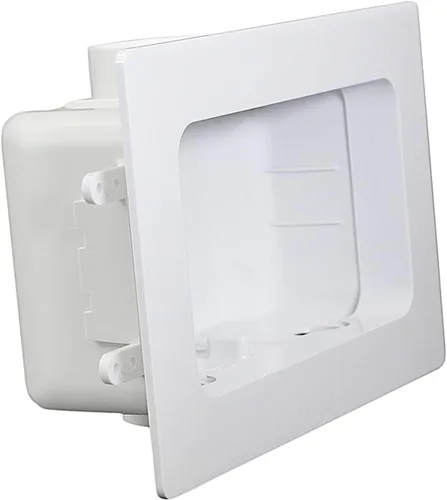 Vista 50 de Caja de salida de lavadora Highcraft con drenaje central, válvula de conexión CPVC de 1/2 pulgada Caja de lavandería para lavadora
