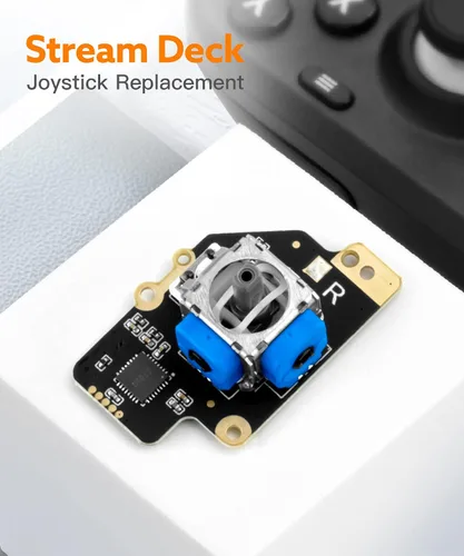 Vista 2 de Sin derivas GuliKit - Módulo electromagnético de joystick para cubierta de vapor 6 calcomanías para la piel Sensor de efecto Hall 3D, juego