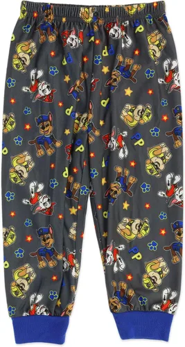 Vista 3 de Paw Patrol Pijama para niños, 2 piezas con pantuflas adicionales, 100% poliéster, niño pequeño de 2T a 5T, Azul, Rojo
