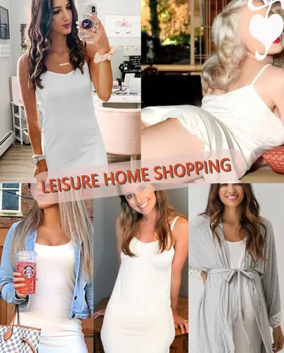 Vista 5 de Vlazom Vestido sexy y suave para mujer, con tirantes delgados, cuello en V, negligé, tallas S-3XL