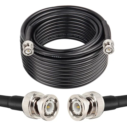 Vista 18 de MOOKEERF RG8X - Cable coaxial BNC macho a BNC macho de 1 pie, 2 piezas, 50 ohmios, pérdida ultra baja para antena, radio RF, módem, osciloscopio