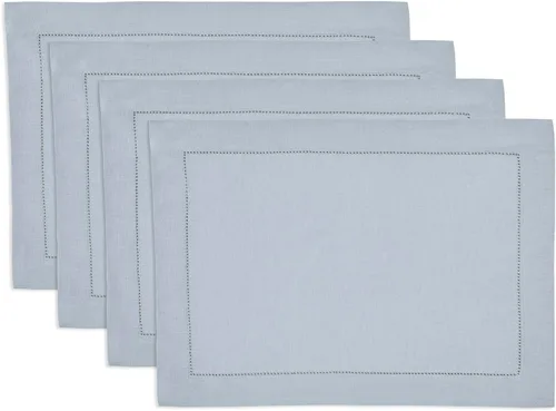 Vista 50 de Solino Home Juego de 4 manteles individuales cuadrados de 14 x 14 pulgadas, lino 100 % puro, de 14 x 14 pulgadas, dobladillo clásico, lavables a