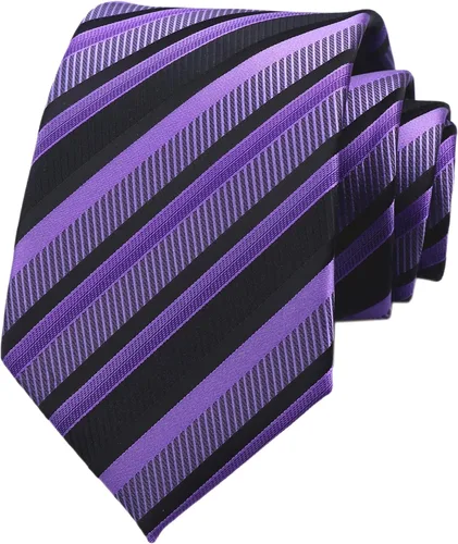 Vista 151 de Secdtie Corbata clásica de seda tejida jacquard a rayas para hombre